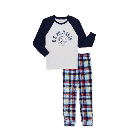 Boys U.S. Polo Assn Comfy Long Sleeve Pajama Lounge 2-Piece Set Size S 6/7 - Picture 1 of 5